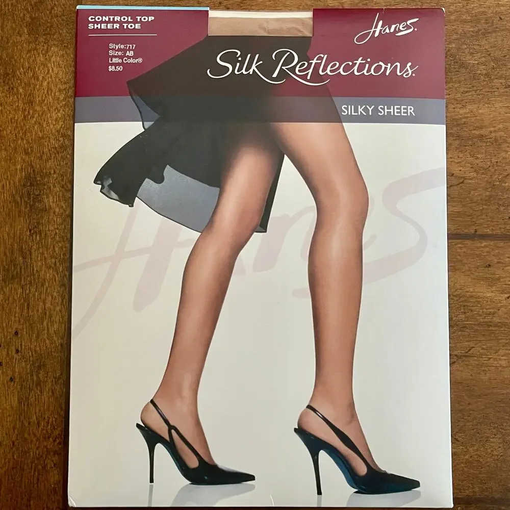 Hanes Silk Reflections Pantyhose Silky Sheer Size: AB, Color: Brown C-8